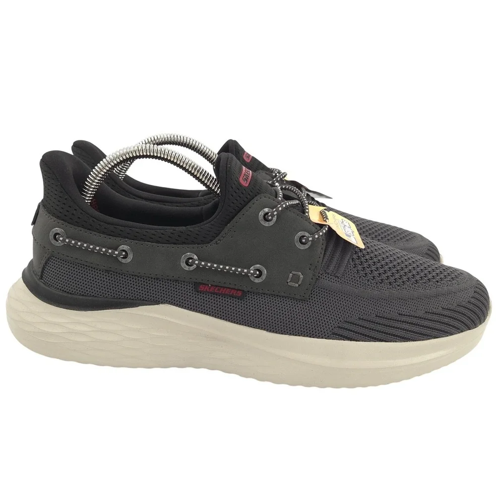 Skechers Lawson Parasail Sneaker Men 10 Gray Black Slip-Ins Boat Casual Shoe NEW